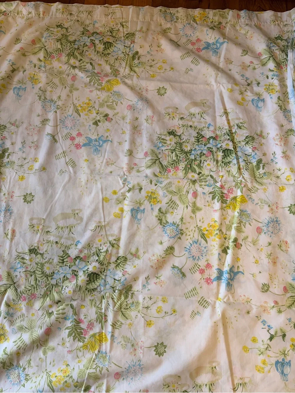 Vintage Bed Sheets Pequot Spring Bouquet Floral Fitted & Flat Full Size EUC